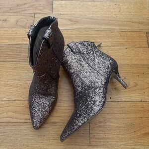 Charles David Bronze Metallic Glitter Boots Size 6